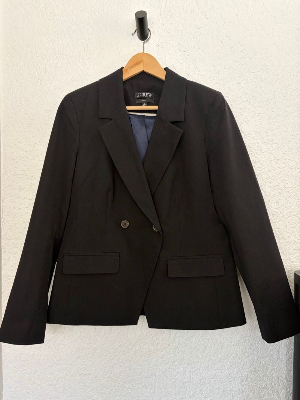 J. Crew Devon Double Breasted Cotton Blazer in Black Size 6 - Picture 4 of 12